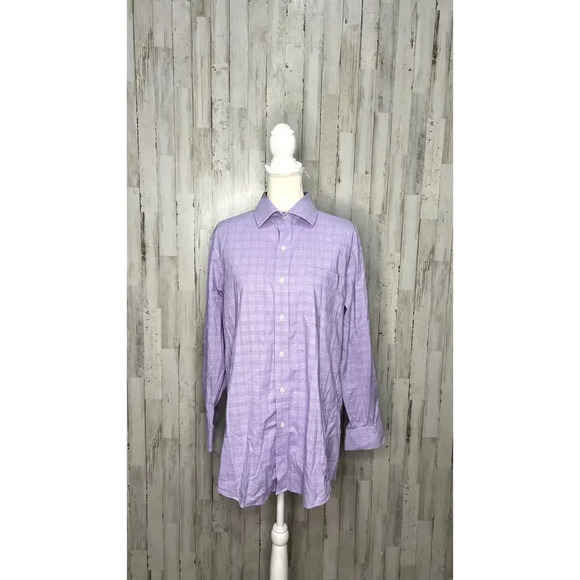 Ralph Lauren Other - Lauren Ralph Lauren Mens Size 16.5 Slim Fit Purple Plaid Long Sleeve Dress Shirt